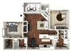 Two bedroom two bath floor plan